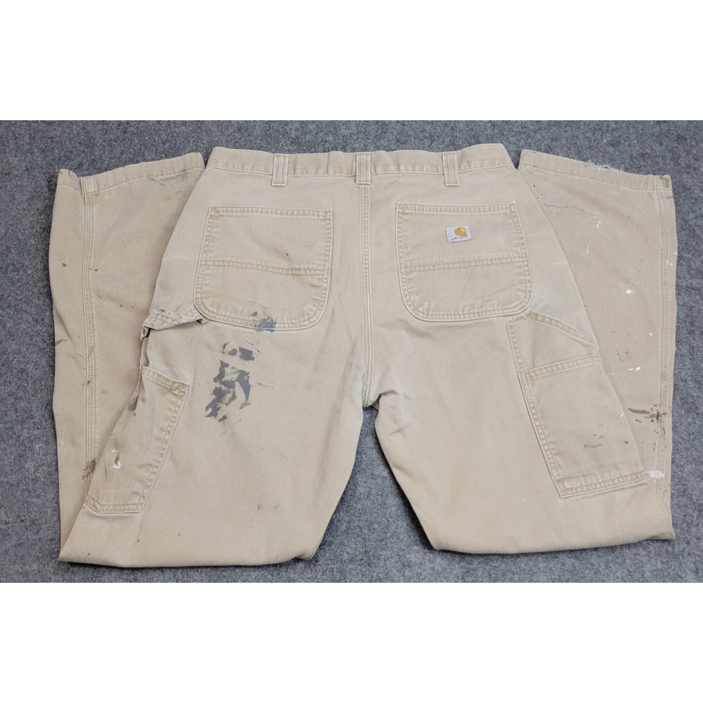 Carhartt Cargo Pants Mens 34x32 Brown Carpenter Dungaree Distressed Thrashed Y2K